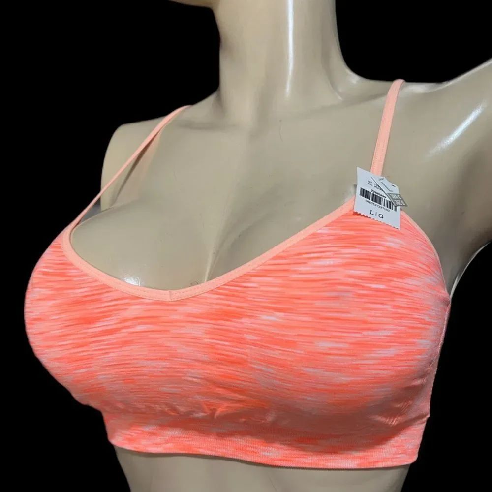 Victoria’s Secret Pink YOGA racerback unlined Bralette bra marked orange M